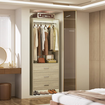 24'' W Closet System with Wooden Drawers