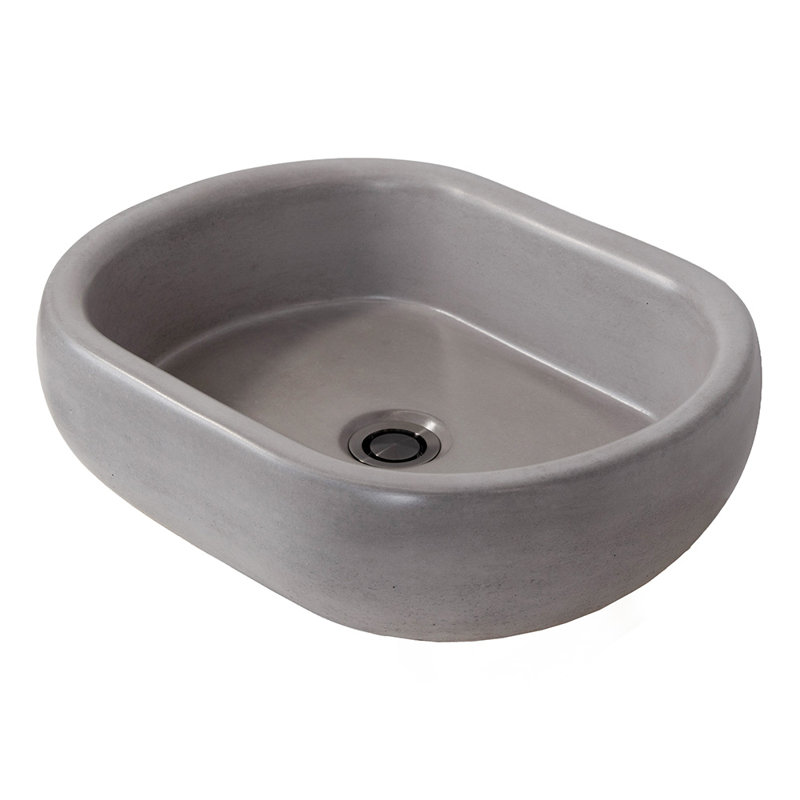 Newterra Handmade Oval Vessel Bathroom Sink, Slate