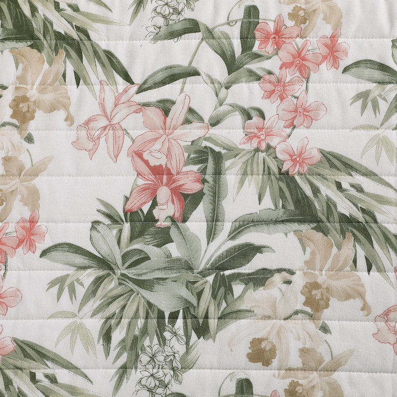 Island Orchid Quilt, Queen Quilt + 2 Standard Shams, Pink
