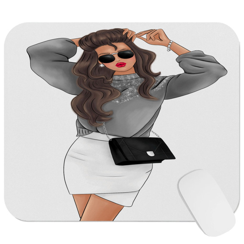 Fashion and Glam Boss Outfits Glam Luxe Gaming Cute Office Laptop Desk Pad Gift Mat Square Rectangle Non-Slip Mousepad