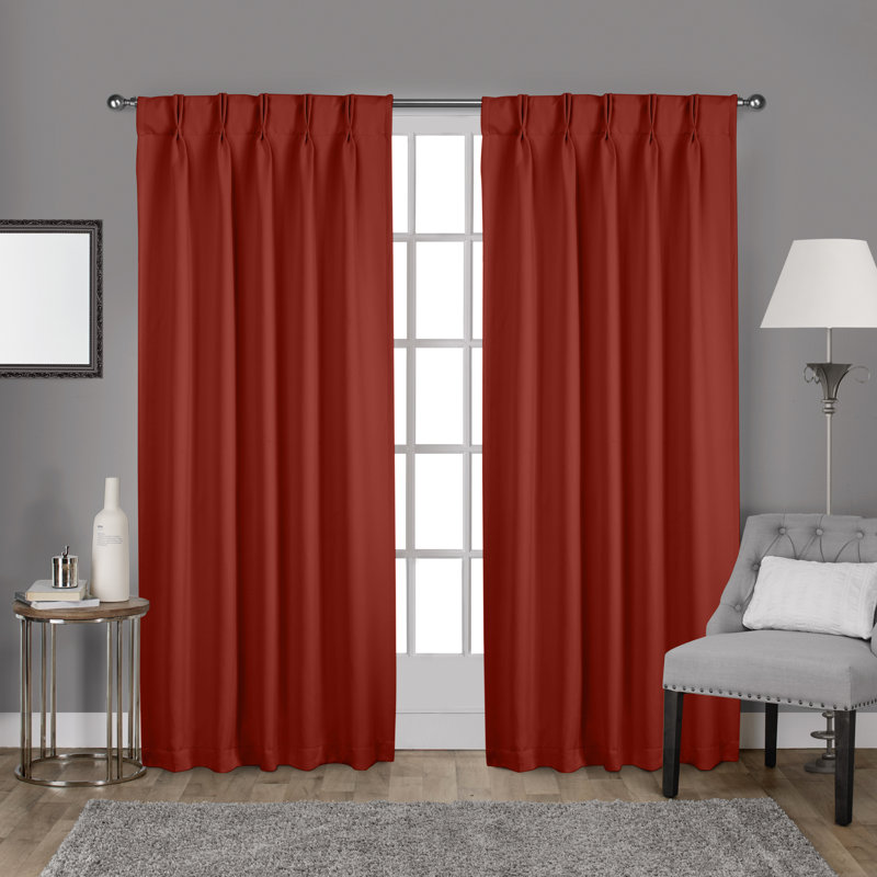Sateen Room Darkening Curtain Pair, Peacoat Blue, 26" W x 84" L