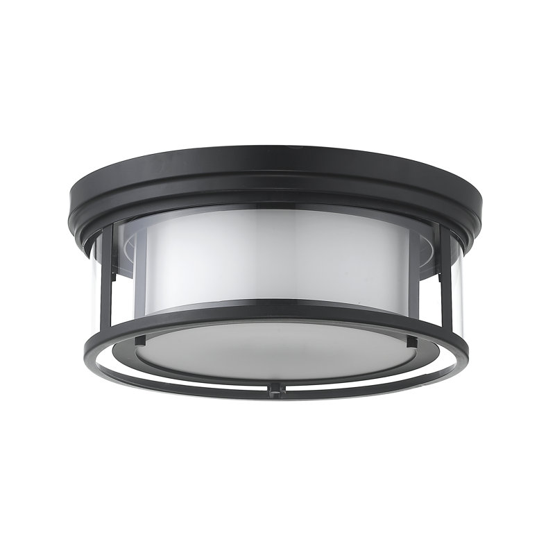 Sewickly Glass Flush Mount, Matte Black