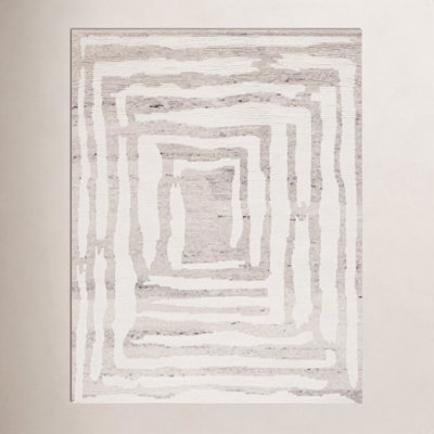 Kass Ivory Beige Hand-Woven Flatweave Wool Rug