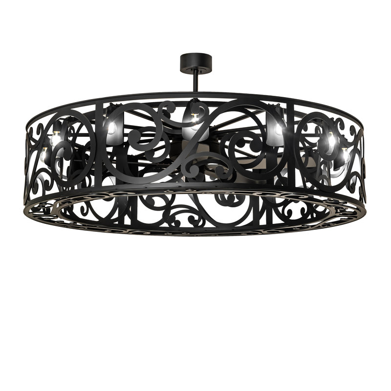 Plafonnier cylindrique semi-encastré à 12 lumières Dean