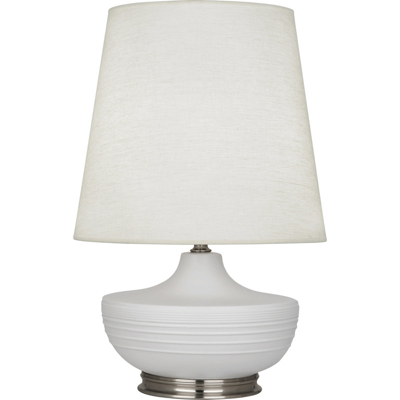 Nolan Table Lamp, Dark Antique Nickel/Matte Dove