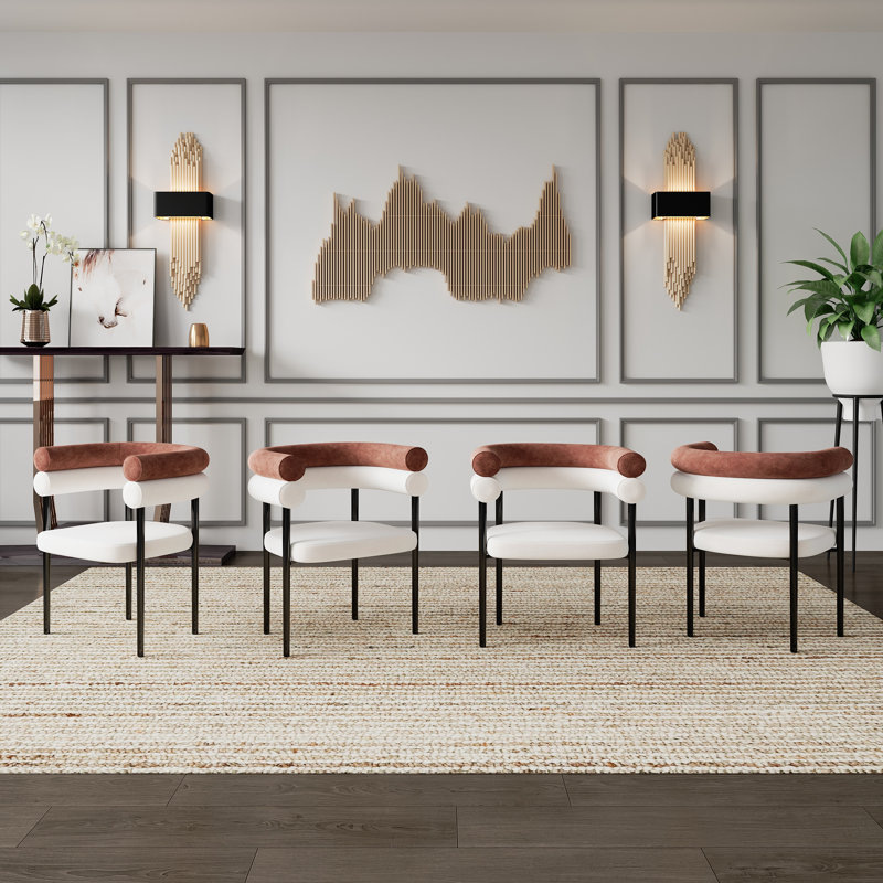 Chaises de salle à manger rembourrées avec pieds en métal Gatlynn