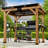 Fusion 6' x 8' Cedar Wood Hardtop Grill Gazebo With Charging Socket, Rotatable Hooks and Paper Towel Holder