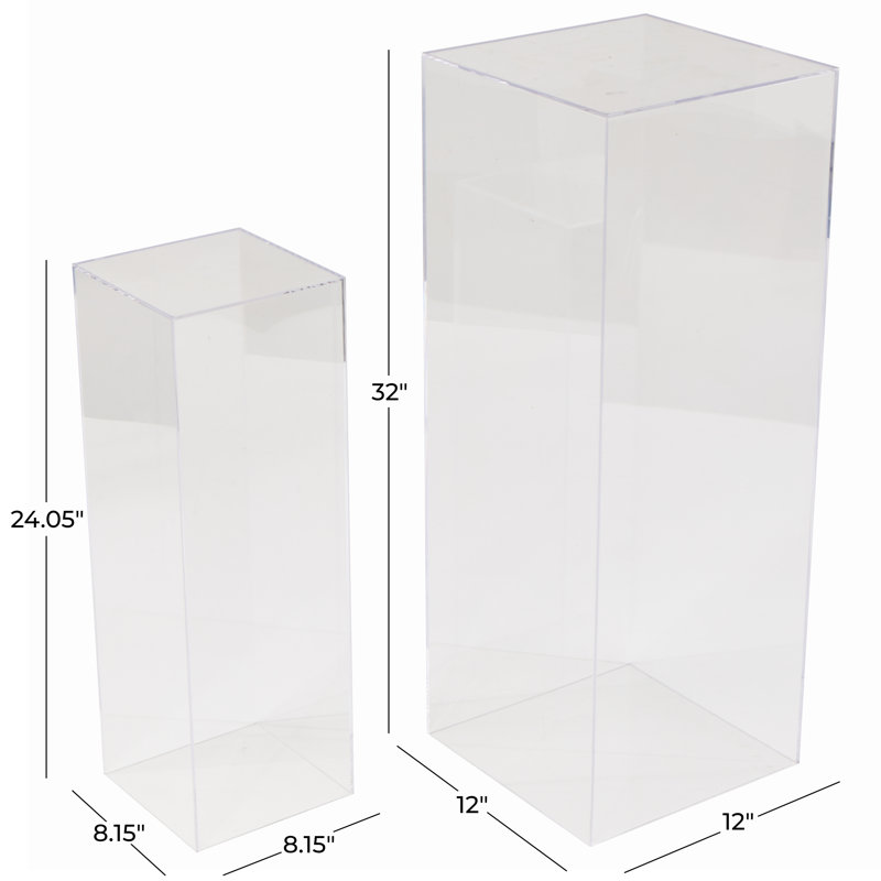 Acrylic Plastic Minimalistic Pedestal Table With Various Sizes