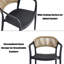 Chaise avec accoudoirs empilables en rotin pour l'intérieur et l'extérieur
