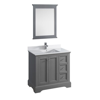 Red Barrel StudioÂ® Windsor 36"" Free-Standing Single Sink Bathroom Vanity Set with Mirror -  Fresca, FVN2436GRV