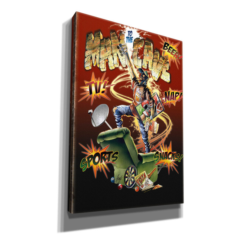 «Man Cave» sur toile par James Mazzotta, H 26 po x l 18 po x P 0,75 po