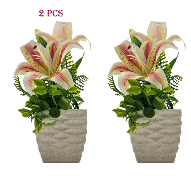 Neelish Lily Arrangement in Vase, Light Pink