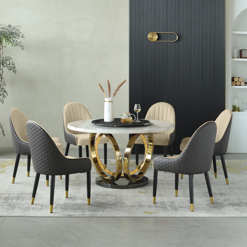 Ensemble de salle à manger 7 pièces Icaro, Beige, 7