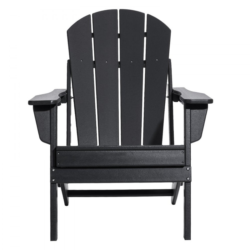 Ensemble de 2 foyers pliables en plastique Adirondack Chair, Noir