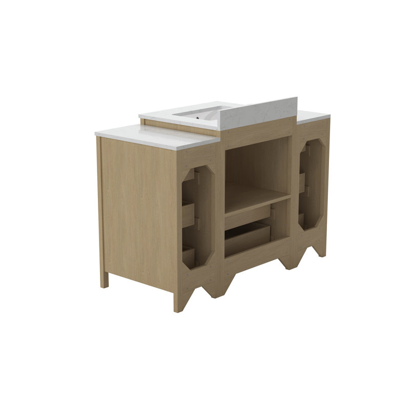 Meuble-lavabo à simple cuve, meuble-lavabo avec comptoir blanc Freestangding
