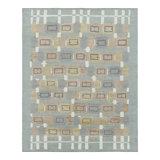 Rug & Kilim’S Scandinavian Style Rug In Blue With Beige-Brown Geometric Patterns