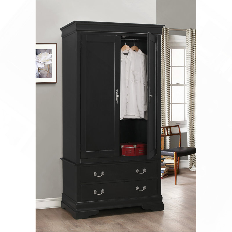Armoire traditionnelle noire élégante, Noir