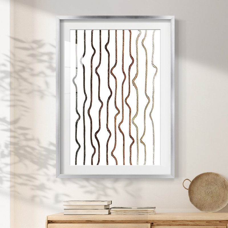 Jagged Flow I -Framed Print, 25.5" H x 17.5" W, Silver