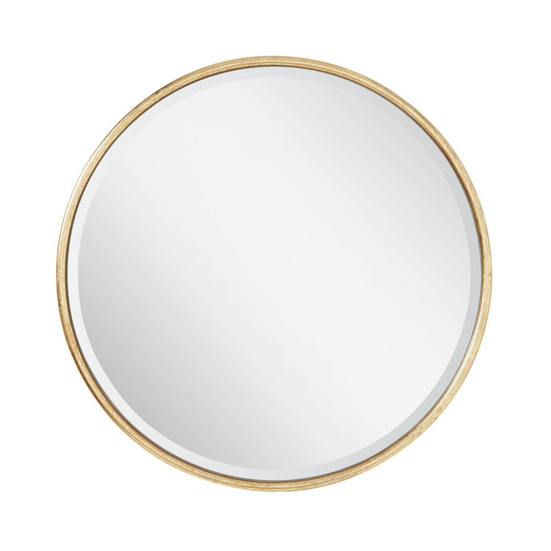 Sobb Round Decorative Vanity Mirror with Gold Gilding, Gold Leaf