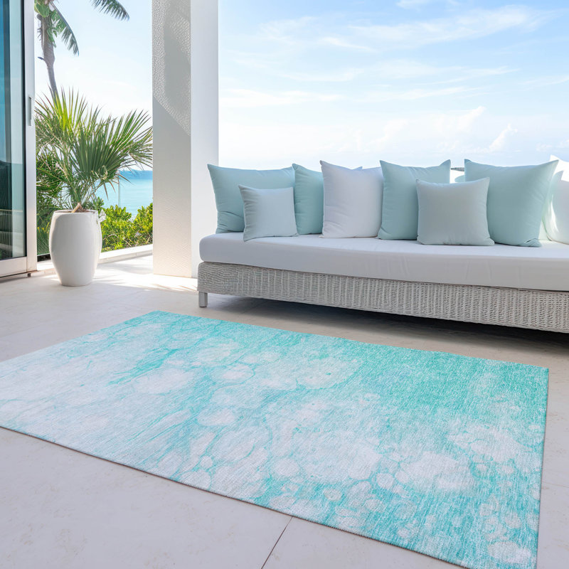 Dugald Washable Abstract Indoor / Outdoor Rug, Rectangle 2'6" x 3'10"
