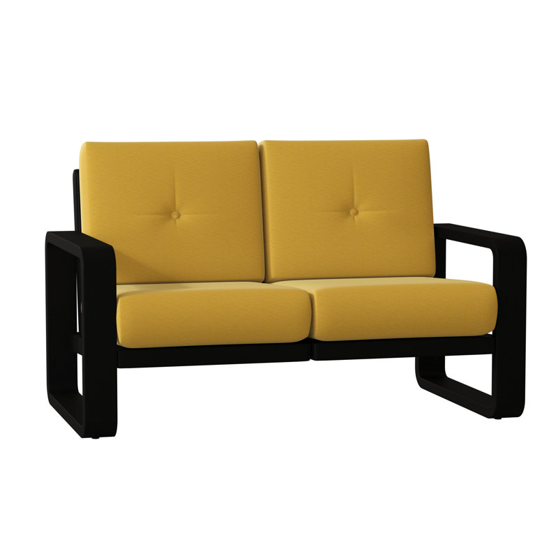Vale Outdoor 2 - Seat Loveseat, Canvas Bird's Eye Sunbrella® Canvas, Textured Black