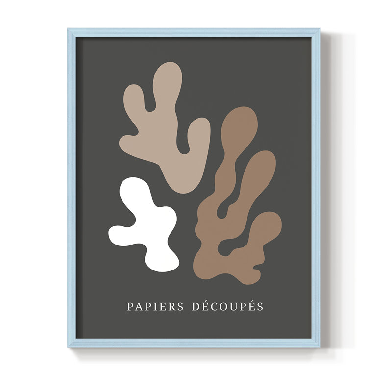 Matisse CDV, reproduction encadrée - bois massif, Cadre simple bleu, H 10 po x l 8 po