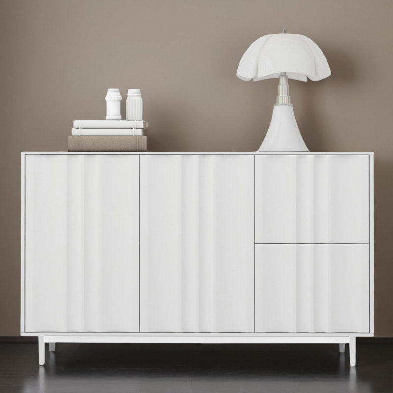 47" Kitchen Storage Sideboard Buffet Cabinet Console Table, White