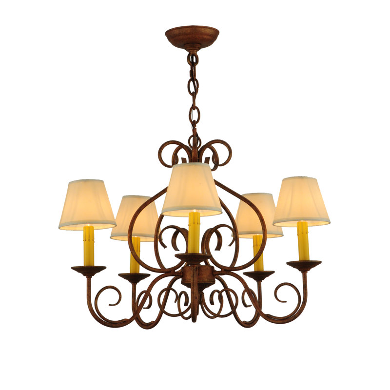 Copper 5-Light Traditional Candle Chandelier