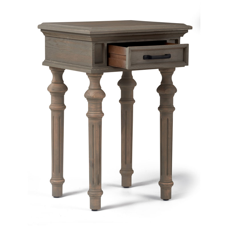 Finch Cassatt 1 Drawer Side Table, Gray