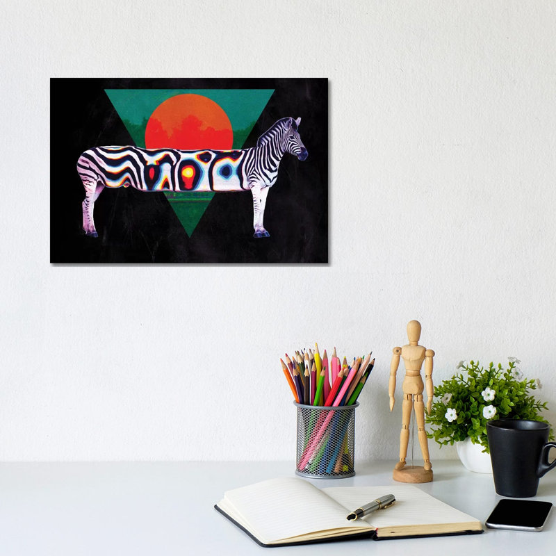 Zebra 1 Piece Wrapped Canvas Wall Art, 20.32 cm H x 30.48 cm W