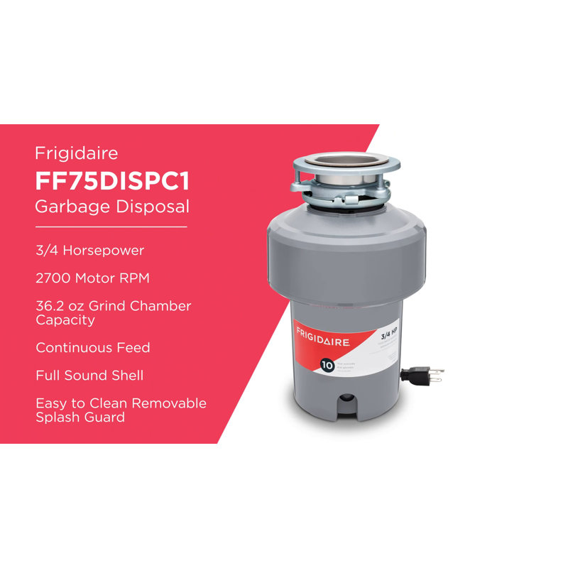 Frigidaire 3/4 HP Gray Corded Continuous Feed Garbage Disposal