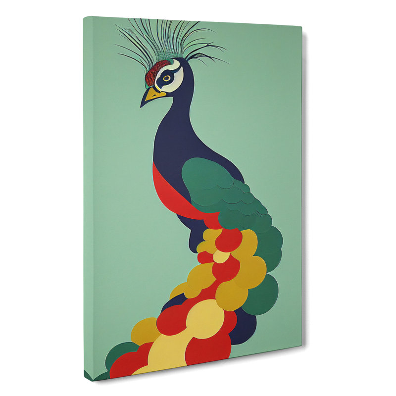 Peacock In Abstract No.7 - Wrapped Canvas, 50cm H x 35cm W x 3cm D