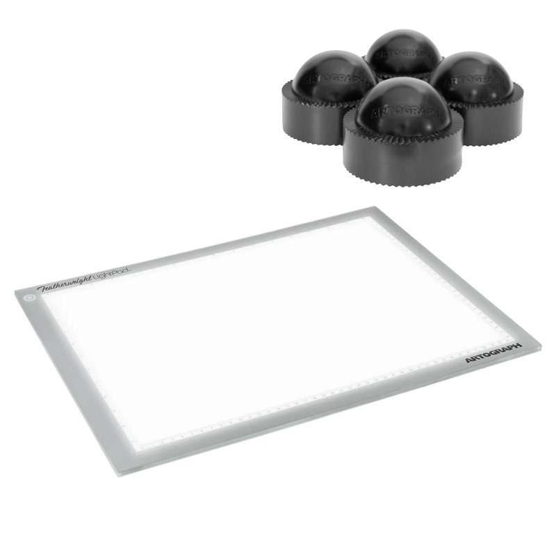 Tablette lumineuse Artograph Featherweight 12x17" à intensité variable et support empilable PadPucks
