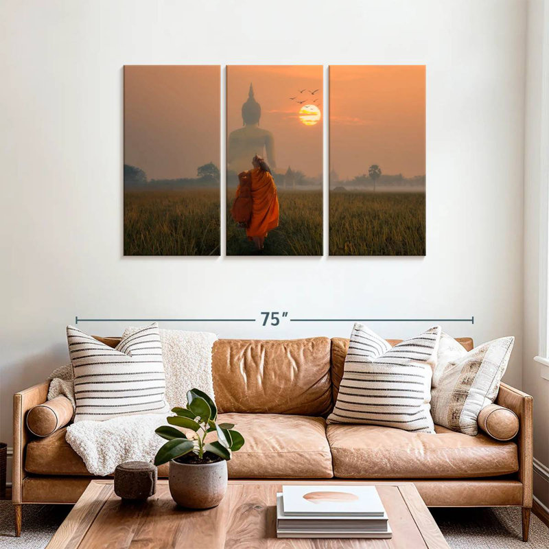 Adella Monk Behind Big Buddha, 36" H x 57" W