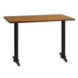 Jarreth 30'' x 42'' Rectangular Laminate Table Top with 5'' x 22'' Table Height Bases