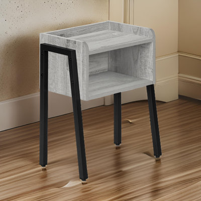 Accent Table, Side, End, Nightstand, Lamp, Living Room, Bedroom, Metal, Laminate by 17 Stories