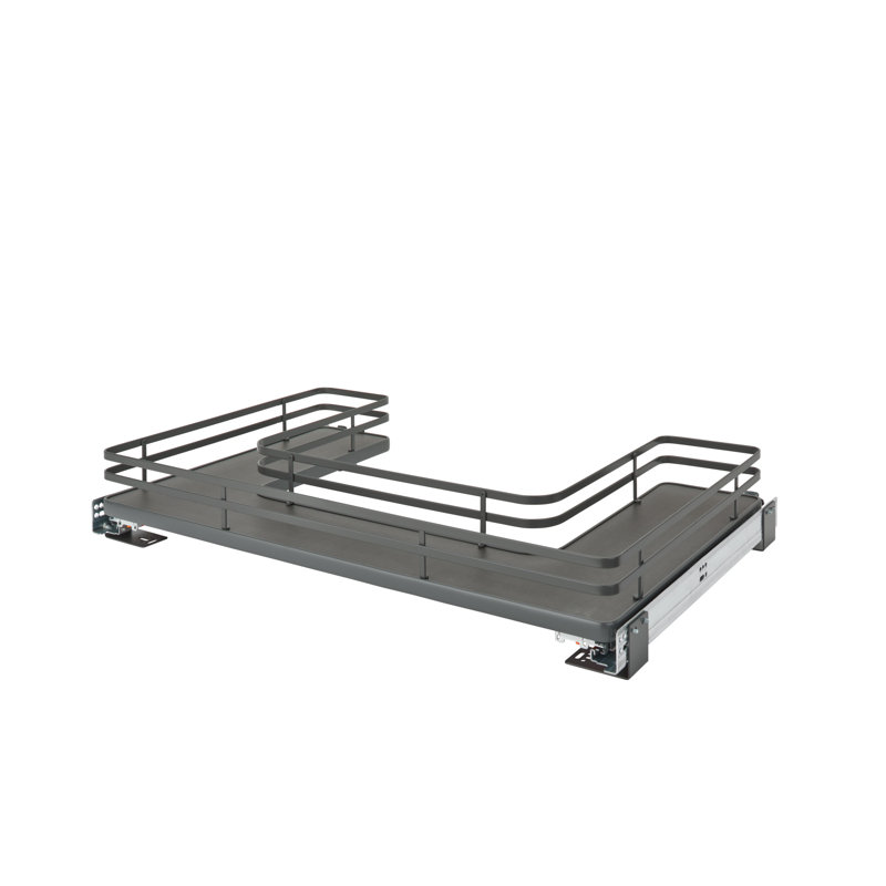 Rev-A-Shelf Solid Surface U-Shape Pull Out Organizer for Sink Base Cabinets with Soft Close, 32.69" W