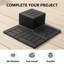 44-Piece 12"x12" Dark Grey Interlocking Floor Tiles, Tool-Free Snap-Lock, All-Weather Waterproof & UV-Resistant, Enhanced Grid Backing, Wood-Grain Texture-126187139
