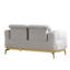 Meuble de salon moderne 3 pièces en crème, chenille douce, détails dorés et soutien lombaire gris, 2 options, structure en bois, accoudoirs roulés, conçu pour une assise confortable