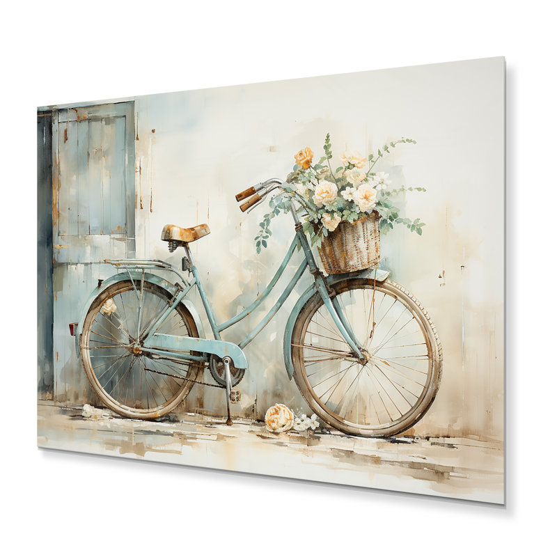 Vélo, pédalage tranquille en V - transport, art mural en métal, salon, H 30 po x l 40 po