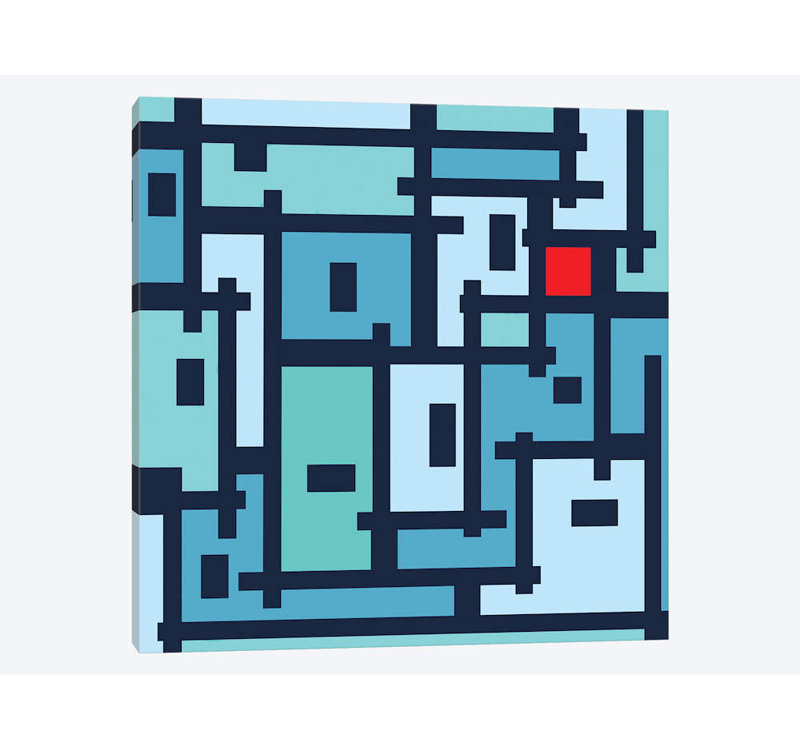 «Urban Abstract For Ot» par Barruf, impression sur toile tendue, H 18 po x l 18 po x P 1,5 po, Toile avec cadre noir