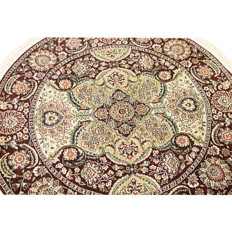 High-Quality Hand-Knotted Multi And Wine Area Rug