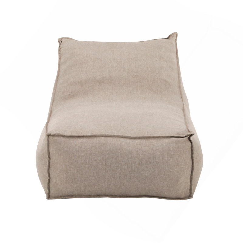 Perry Outdoor Bean Bag Lounge Chair, Beige, Set Of 1, Beige Fabric