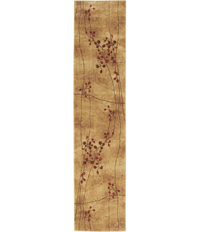 Tapis contemporain au lait Anastasia, Tapis de couloir 2 pi 3 po x 10 pi
