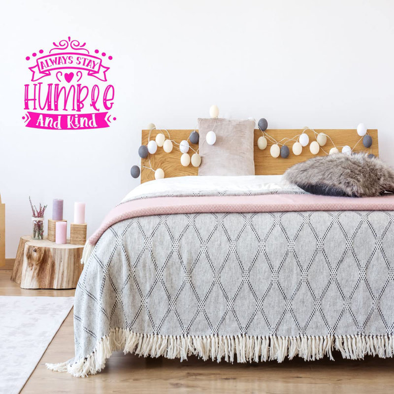 Adhésif décoratif Always Stay Humble, H 13 po x l 13 po, Rose vif