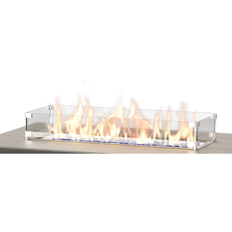 Modern Rectangle Glass Frame Guard, White