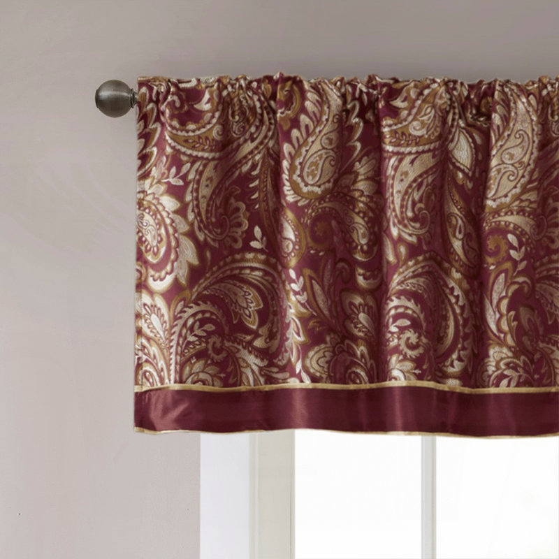 Jacquard Window Valance Burgundy 50x18", Burgundy