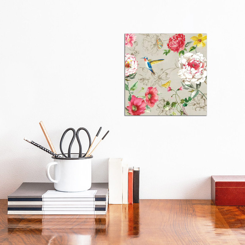 Hummingbird Botanical II by Asia Jensen - Wrapped Canvas Painting