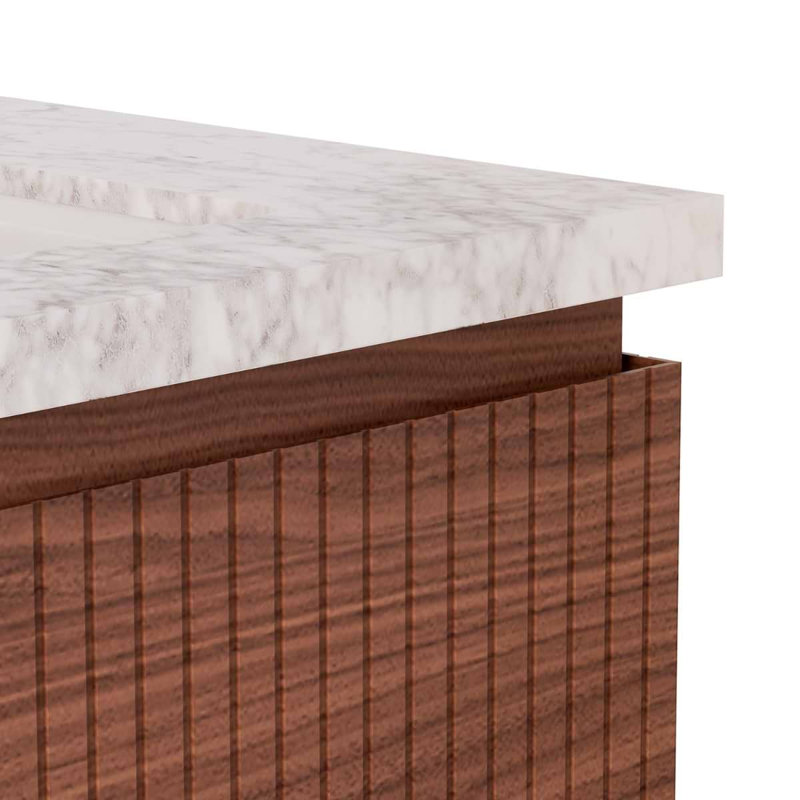 Melrose Single Vanity, 30", White, Walnut