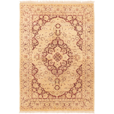 Paulene One-of-a-Kind 4'9" X 7'1" 2010s Wool Area Rug in Ivory
